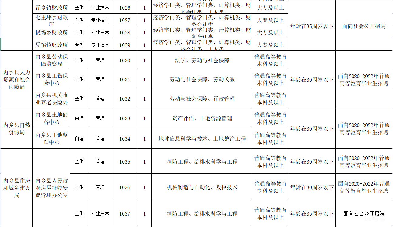 内乡县自然资源和规划局最新招聘公告概览